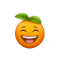 Logo do fruta no pé, uma laranja sorrindo